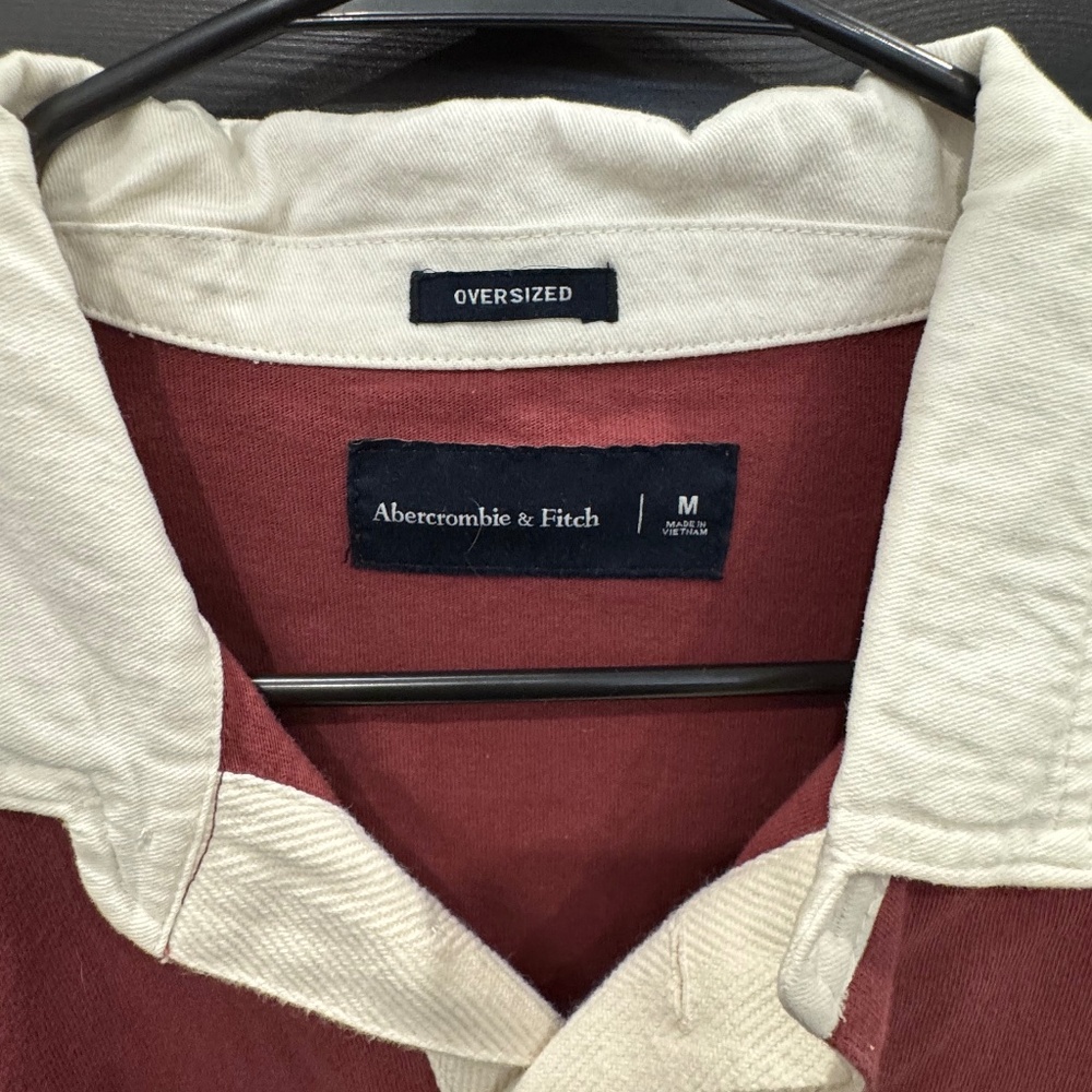 Never Worn, Collared, Oversized, Red Men's Shirt, Abercrombie & Fitch